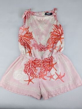 Versace Pink Coral & Starfish Print Girls Romper.